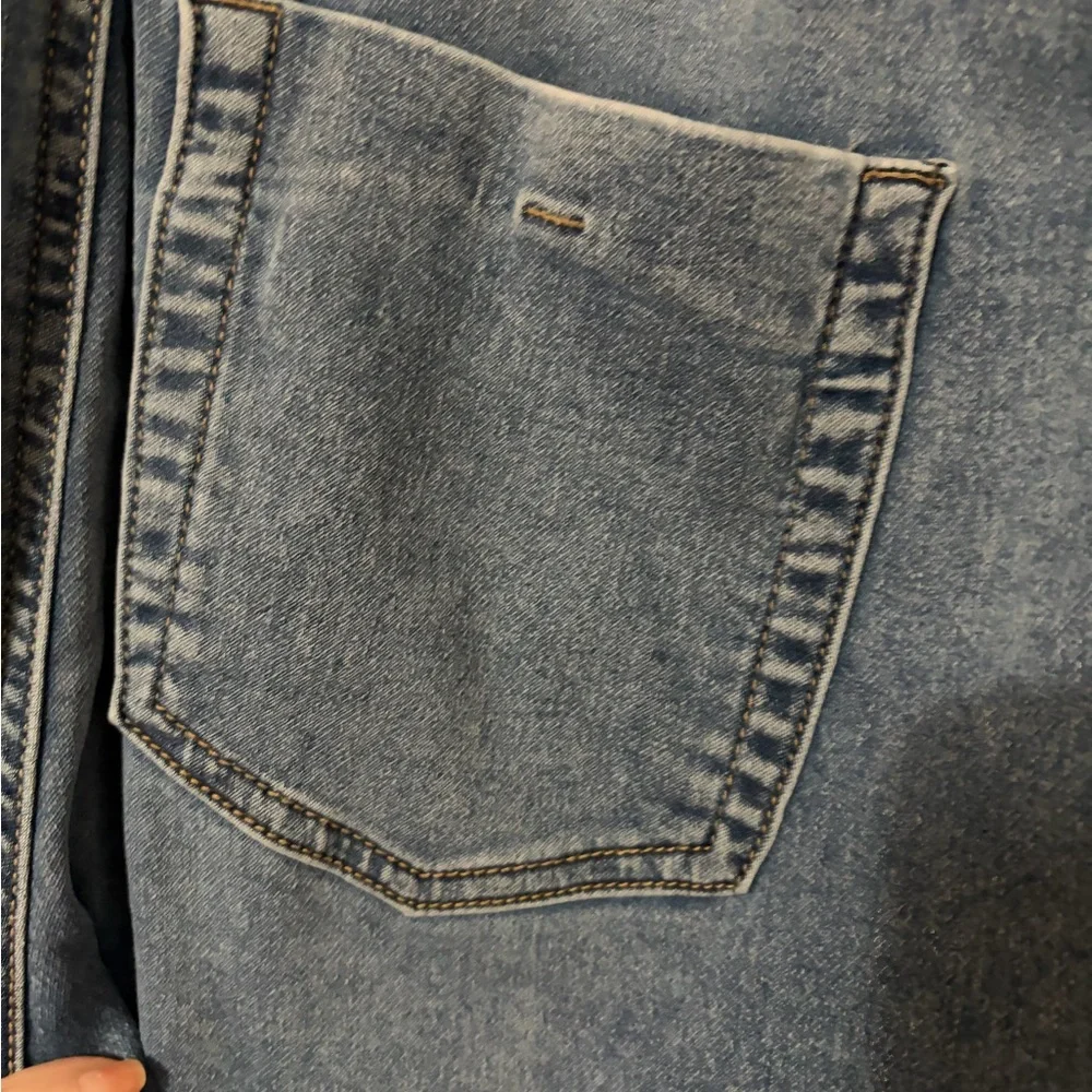 Rewash American Original Wide Leg Knit Denim Jeans Elastic Waist Blue - Picture 7 of 9